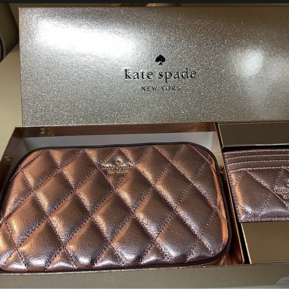 ❤️🔥🩷Kate Spade Leather Glimmer Quilted Crossbody Set MSRP $359🩷❤️🔥 NWT - Picture 9 of 10